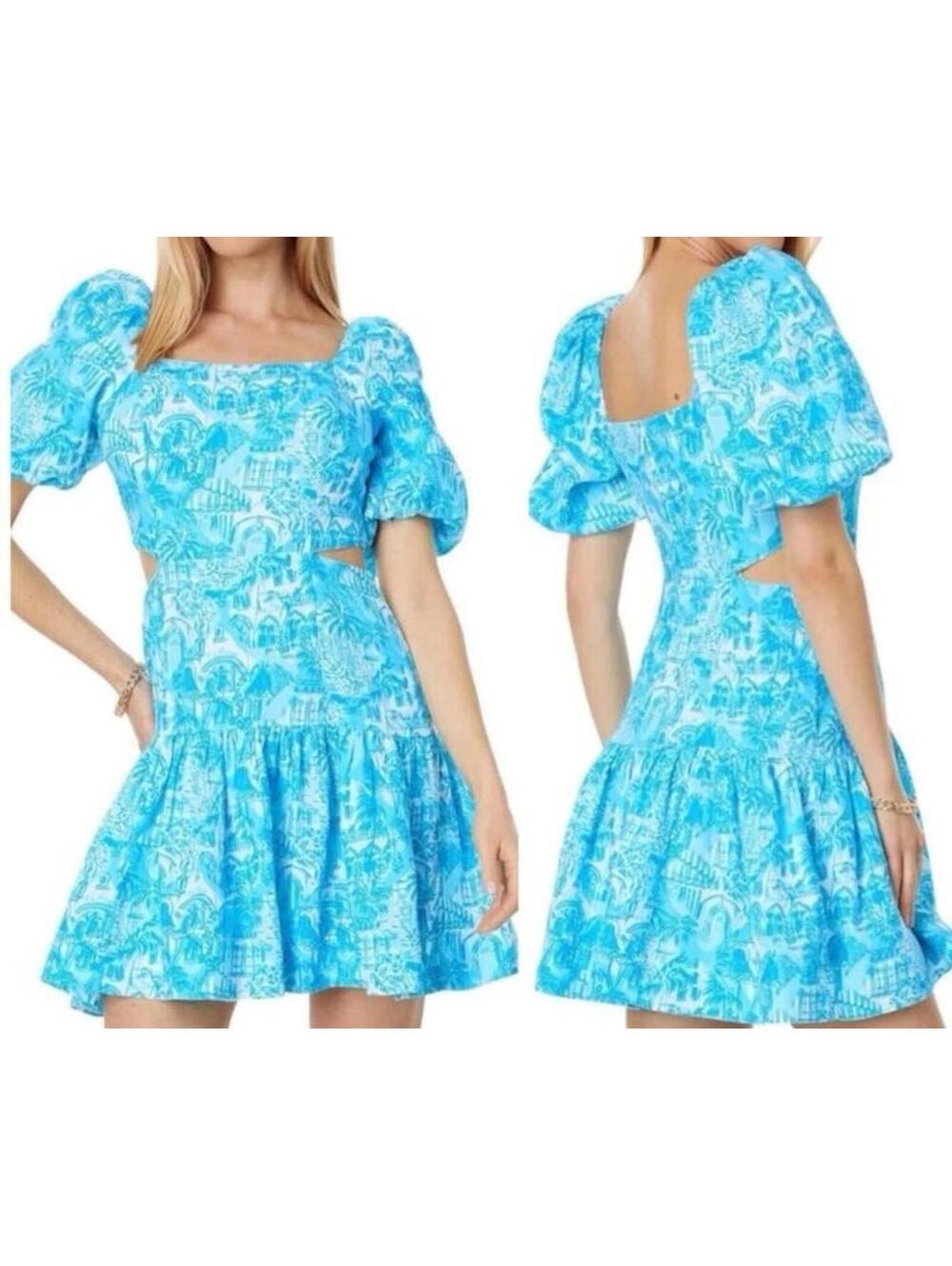 Lilly Pulitzer Kylanne Linen Puff-Sleeve Minidress size 14 - Picture 9 of 9